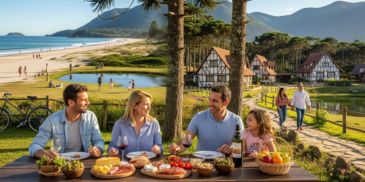 Férias no Sul: roteiro entre praias, serras e experiências gastronômicas